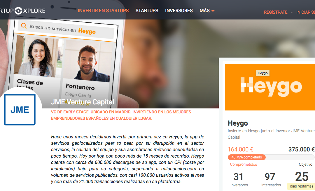 Heygo inicia campaña de crowdfunding en Startupxplore
