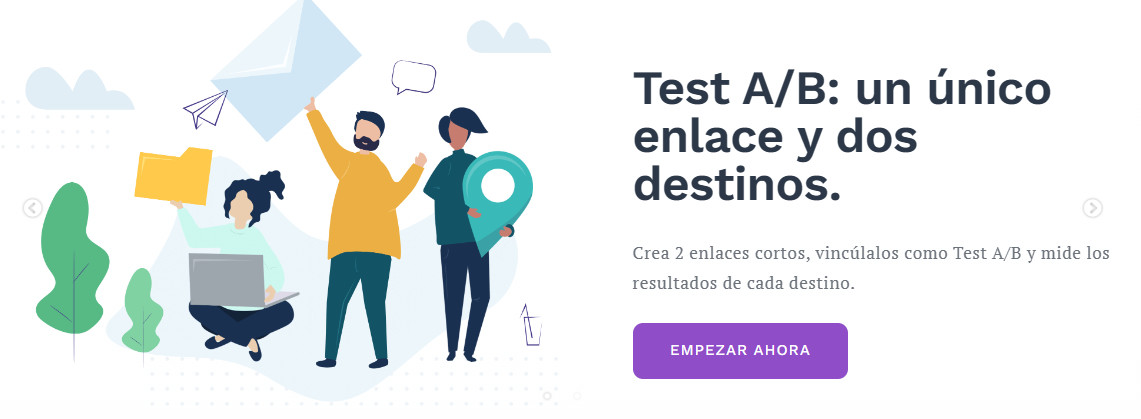 Test A/B fáciles con EnlaceA.com